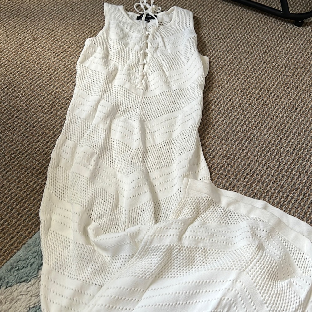 JLUXLABEL white long bathing suit coverup size large